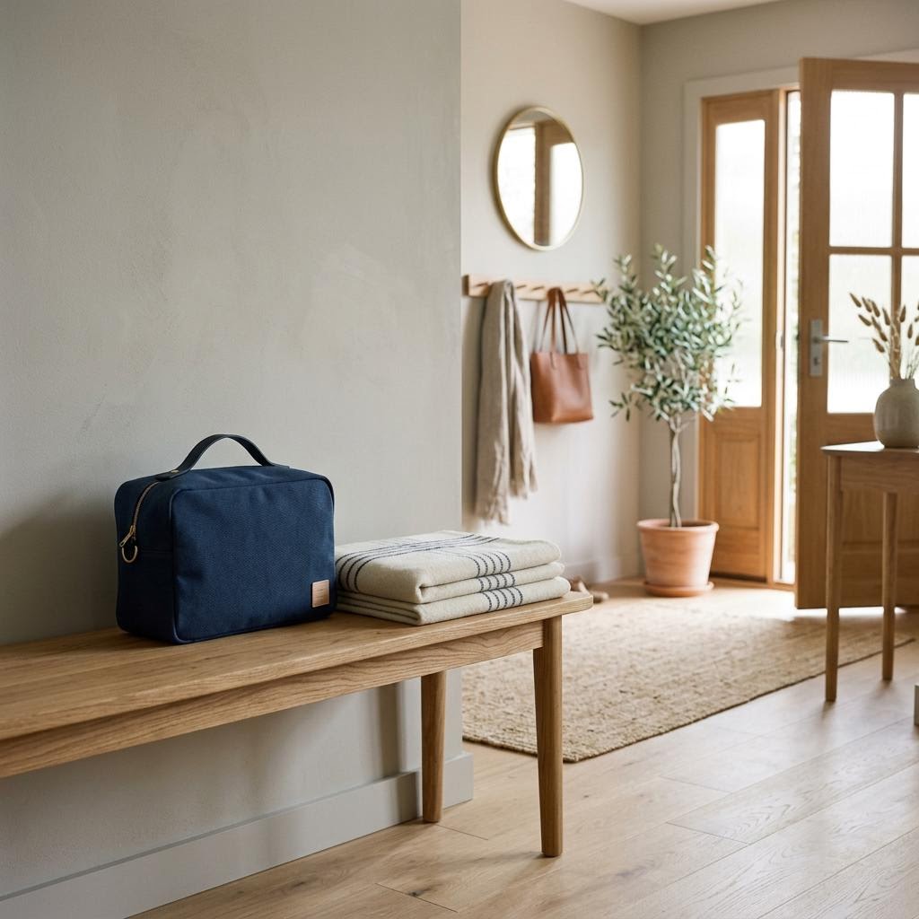 Emergency preparedness essentials in a calm modern home